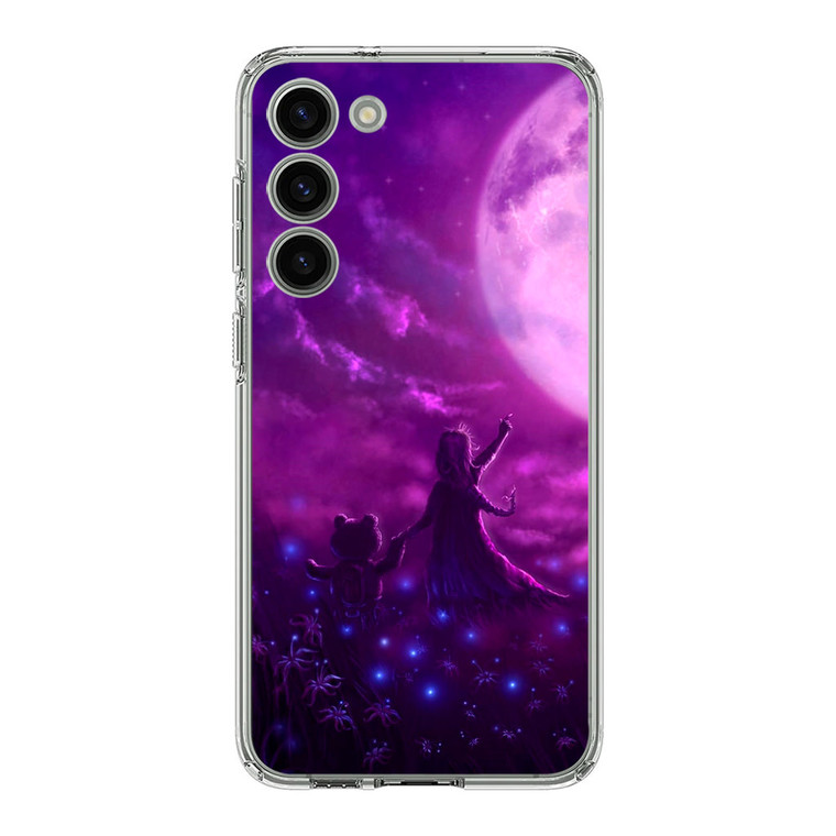 Pink Moon Teddy Bear Samsung Galaxy S23 Plus Case