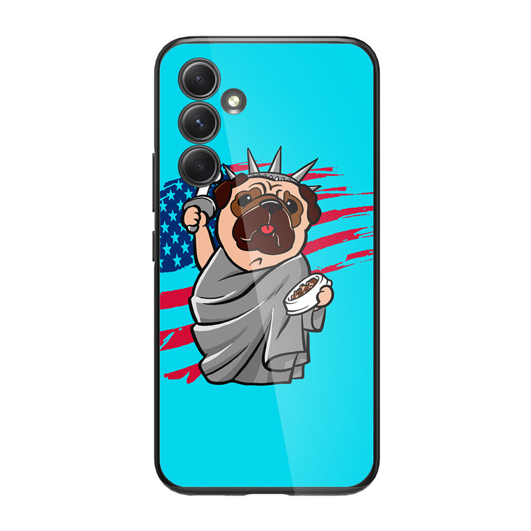 4th of July, Independence day Pug Samsung Galaxy A34 5G Case