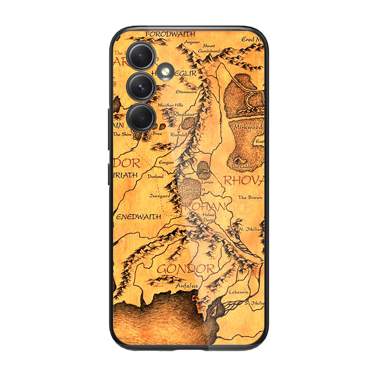 Middle Earth Map The Hobbit Samsung Galaxy A34 5G Case