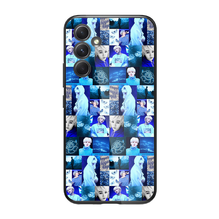 BTS Suga Blue Aesthetic Collage Samsung Galaxy A34 5G Case