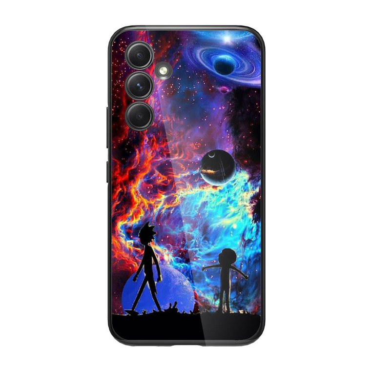 Rick and Morty Flat Galaxy Samsung Galaxy A34 5G Case