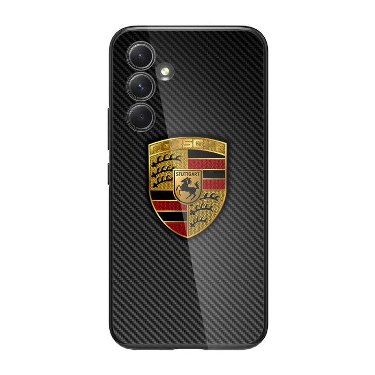 Carbon Porsche Logo Samsung Galaxy A34 5G Case