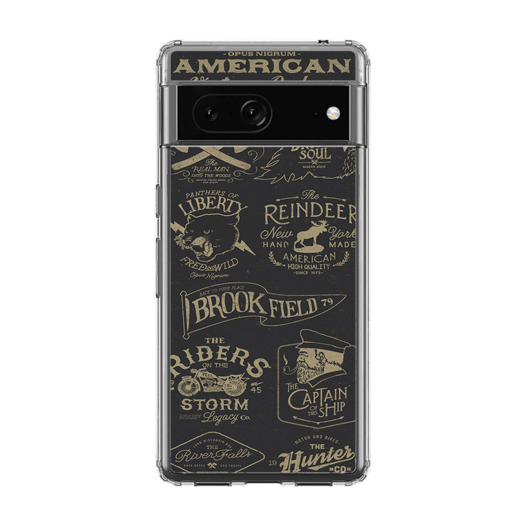 American Vintage Badges Google Pixel 7A Case