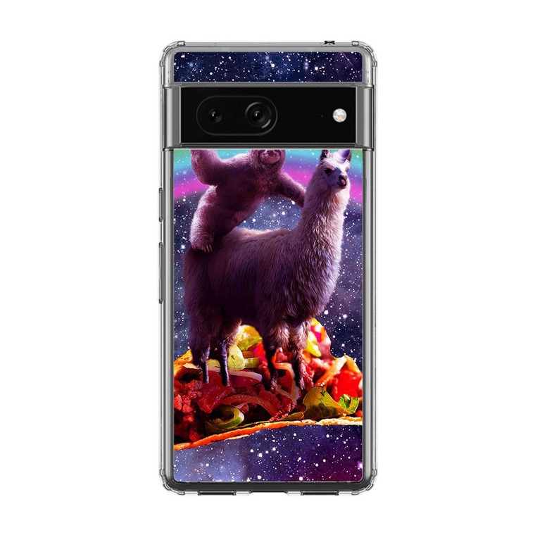 LLama and Sloth on space Google Pixel 7A Case