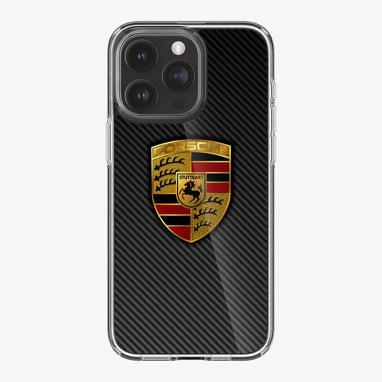 Carbon Porsche Logo iPhone 15 Pro Max Case