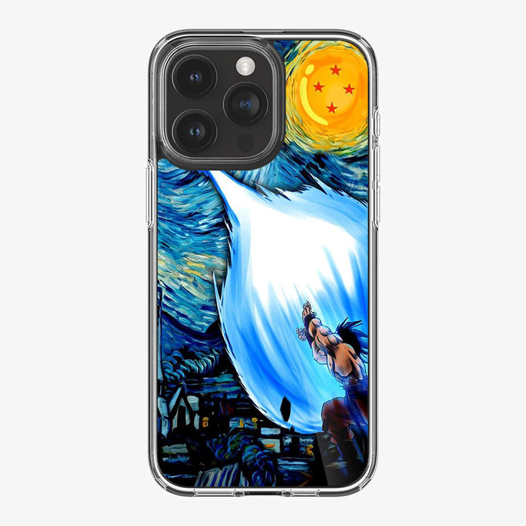 Dragon Ball Goku Kamehameha in Starry Night iPhone 15 Pro Case