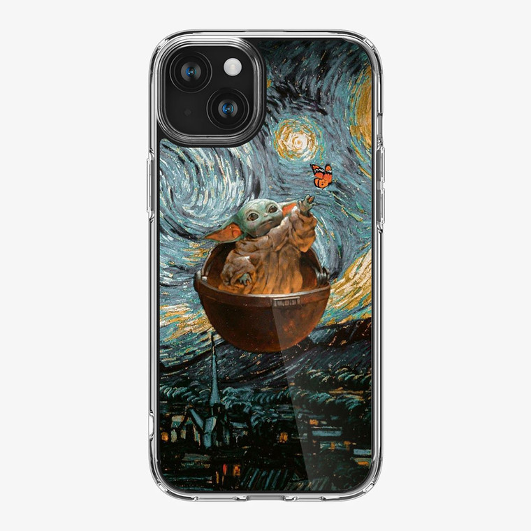 Babby Yoda Starry Night iPhone 15 Plus Case