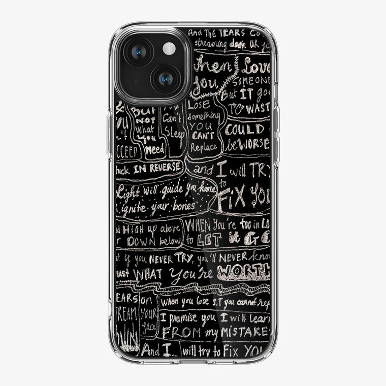 Coldplay Fix You Lyrics iPhone 15 Case