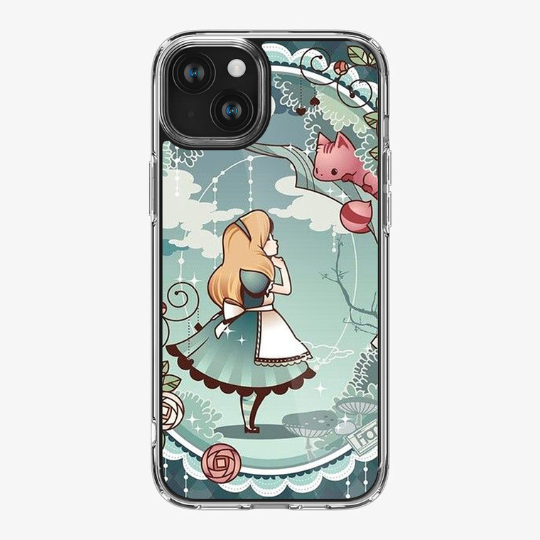 Alice and Cheshire Cat Poster iPhone 15 Case