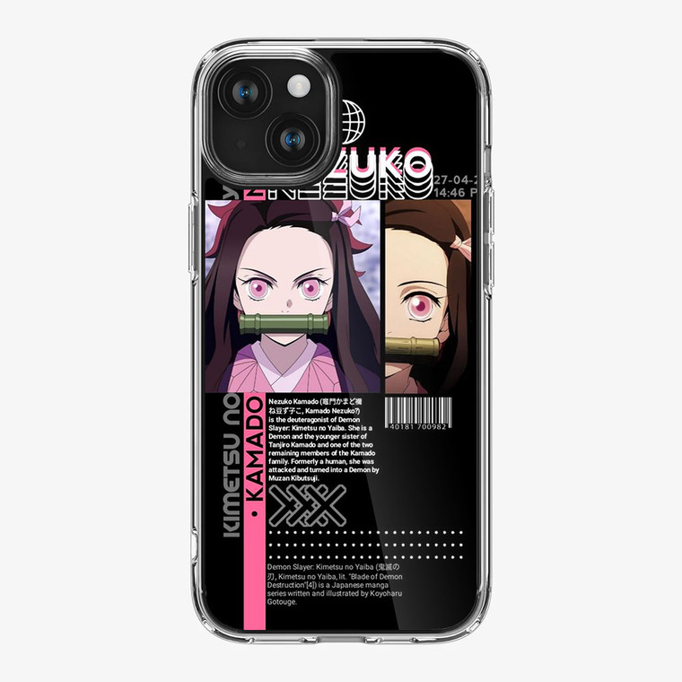 Nezuko Kamado Kimetsu no Yaiba iPhone 15 Case