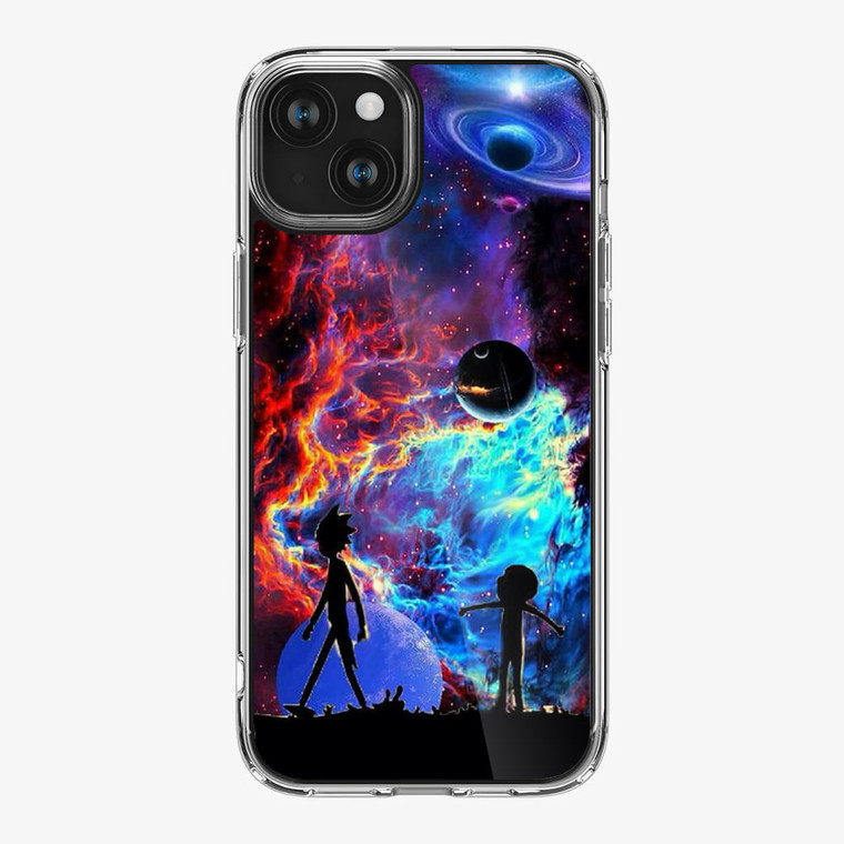 Rick and Morty Flat Galaxy iPhone 15 Case