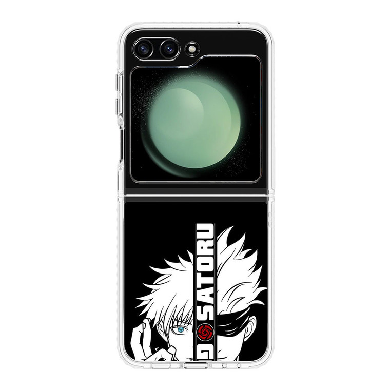 Gojo Satoru Anime Jujutsu Kaisen Black White Samsung Galaxy Z Flip 5 Case