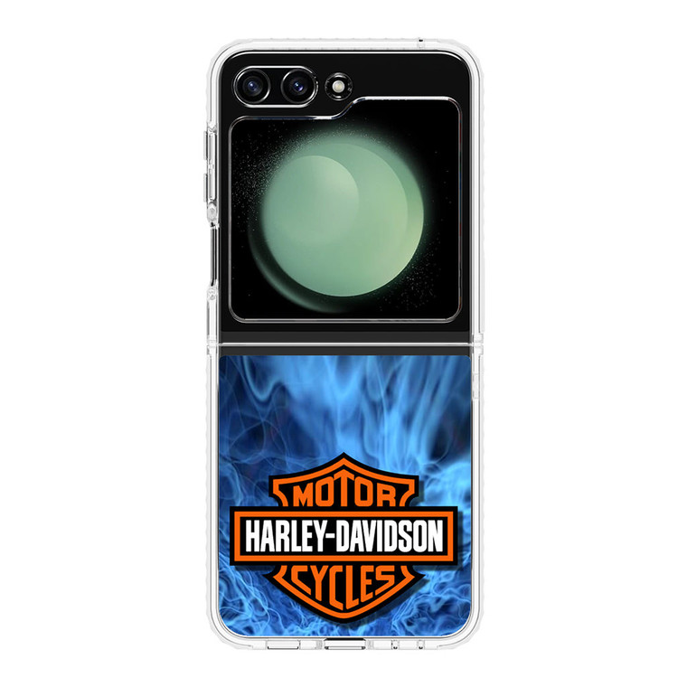 Harley Davidson Blue Flame Samsung Galaxy Z Flip 5 Case