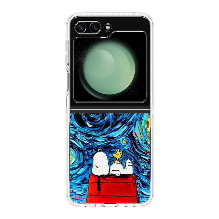 Snoopy Starry Night Van Gogh Samsung Galaxy Z Flip 5 Case