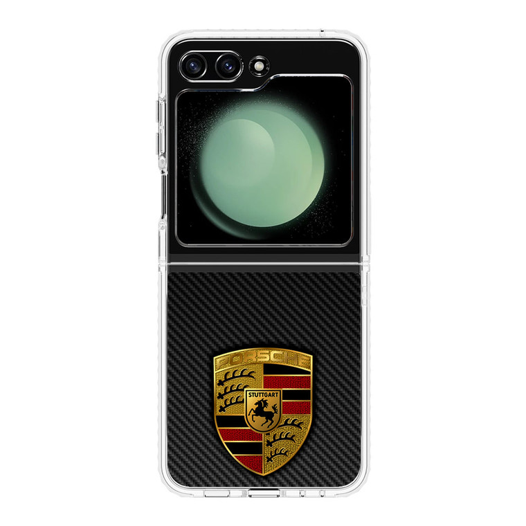 Carbon Porsche Logo Samsung Galaxy Z Flip 5 Case