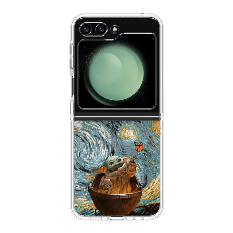 Babby Yoda Starry Night Samsung Galaxy Z Flip 5 Case