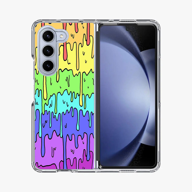 Pastel Kawaii Melting Rainbow Samsung Galaxy Z Fold 5 Case