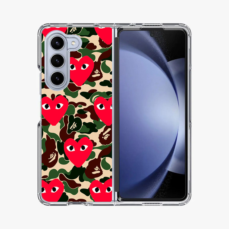 Bape x Comme Des Garcon Camo Samsung Galaxy Z Fold 5 Case