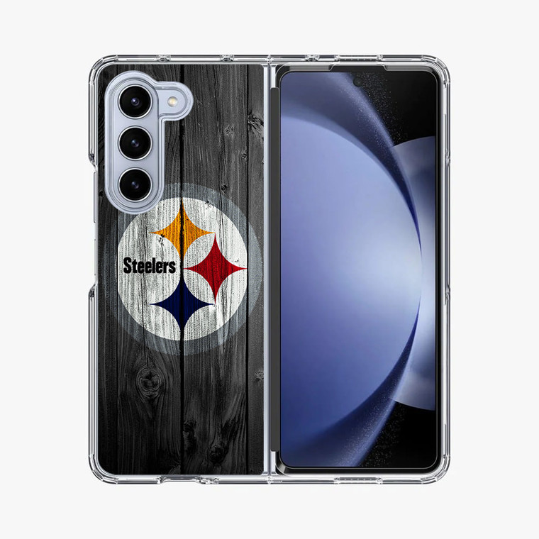 Pittsburgh Steelers Wood Samsung Galaxy Z Fold 5 Case