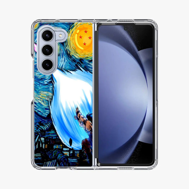 Dragon Ball Goku Kamehameha in Starry Night Samsung Galaxy Z Fold 5 Case