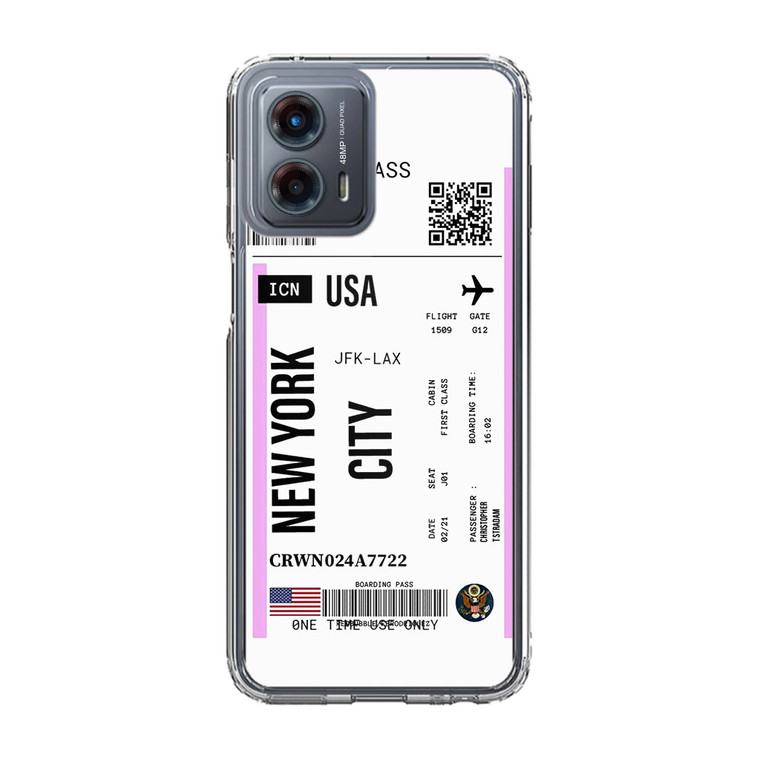 Boarding Pass NYC Motorola Moto G 5G (2023) Case