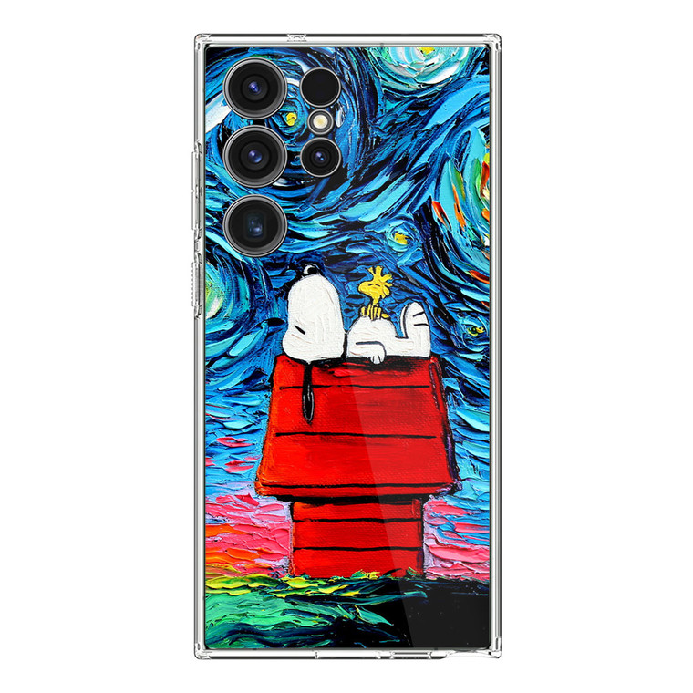 Snoopy Starry Night Van Gogh Samsung Galaxy S24 Ultra Case