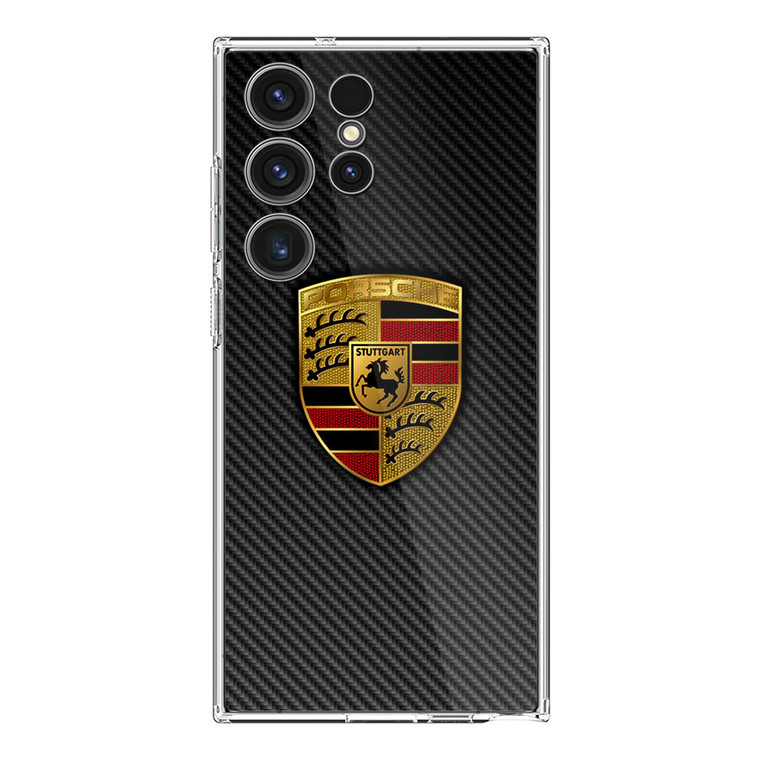 Carbon Porsche Logo Samsung Galaxy S24 Ultra Case