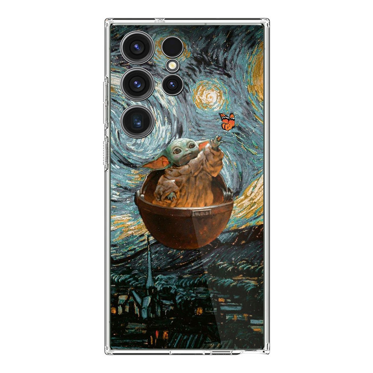 Babby Yoda Starry Night Samsung Galaxy S24 Ultra Case