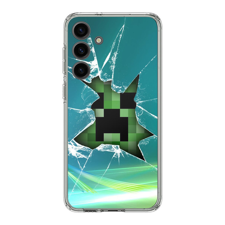 Minecraft Creeper Glass Broken Samsung Galaxy S24 Case
