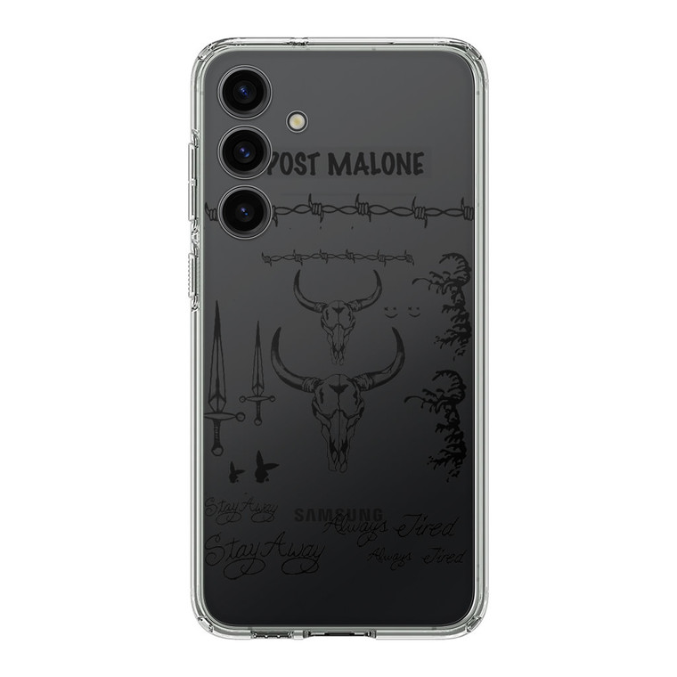 Post Malone Tattoo Transparent Samsung Galaxy S24 Plus Case
