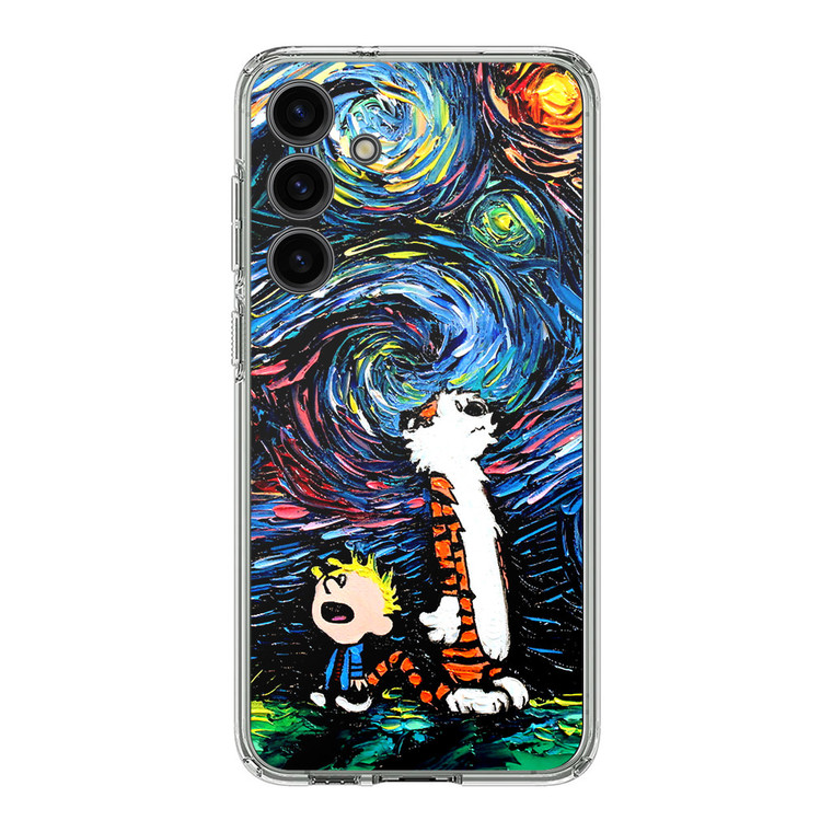 Calvin and Hobbes Art Starry Night Samsung Galaxy S24 Plus Case