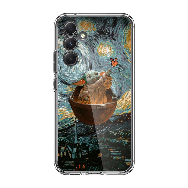 Babby Yoda Starry Night Samsung Galaxy A55 5G Case