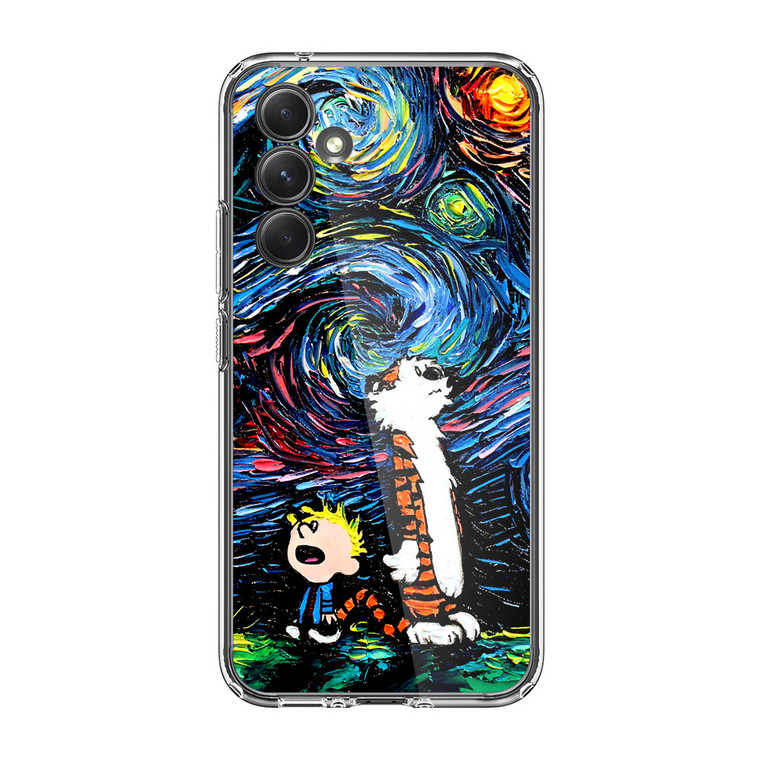Calvin and Hobbes Art Starry Night Samsung Galaxy A35 5G Case