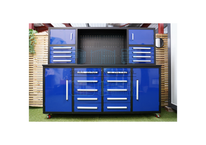7ft Storage Workbench with 18 drawers and 4 cupboards