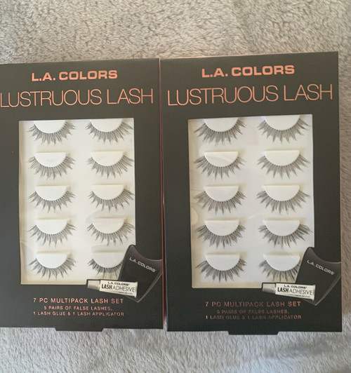 L.A. Lustruous Lash 10 pair w/ lash glue & Applicators 2 Boxes of 10