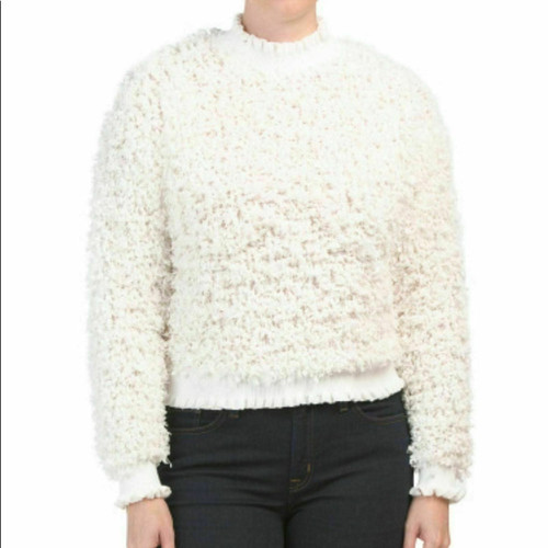 CUPIO Ivory Drop Shoulder Sweater Large