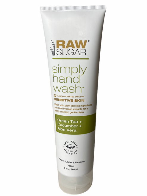 Raw Sugar Simply Hand Wash Sensitive Skin Green Tea Cucumber Aloe Vegan
