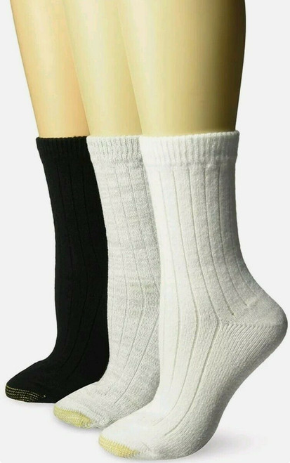 Gold Toe Women Ultra Soft and Cozy Geo Crew Socks Perfect Fit 3 Pairs