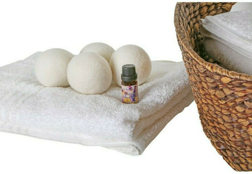 Laura Ashley 4 Pack Wool Dryer Balls and Lavender Essential Oil Kit