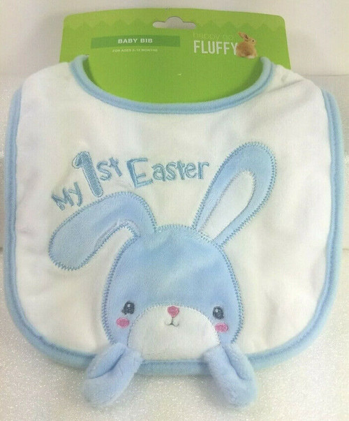 Happy Go Fluffy Plush Baby Bib For Ages 0 To 12 Months ‘My First Easter’