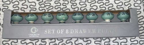 Casa Decor Set of 8 Ceramic Drawer Pulls Handmade in India