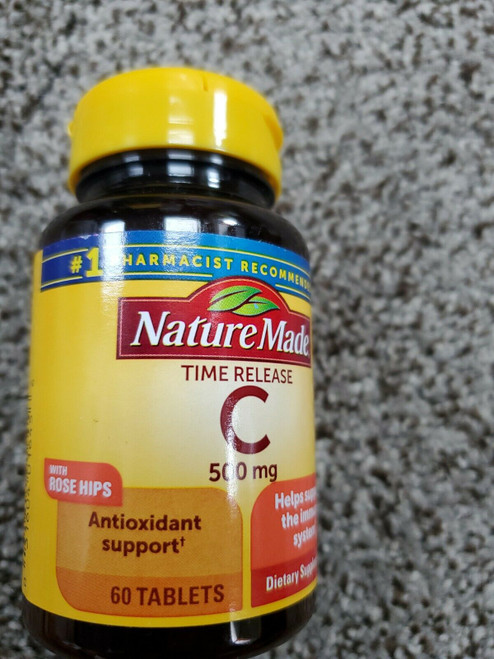 Nature Made Vitamin C 500mg Timed Release with Rose Hips 60 Tablets Exp 12/24