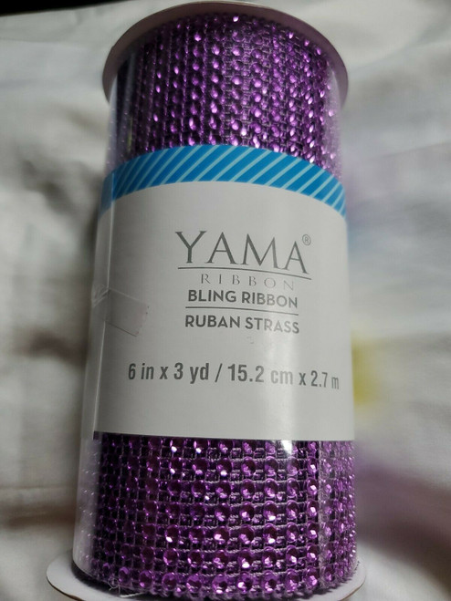 YAMA BLING RIBBON WRAP ROLL CRYSTAL SPARKLE RUBAN STRASS 6"×3YD