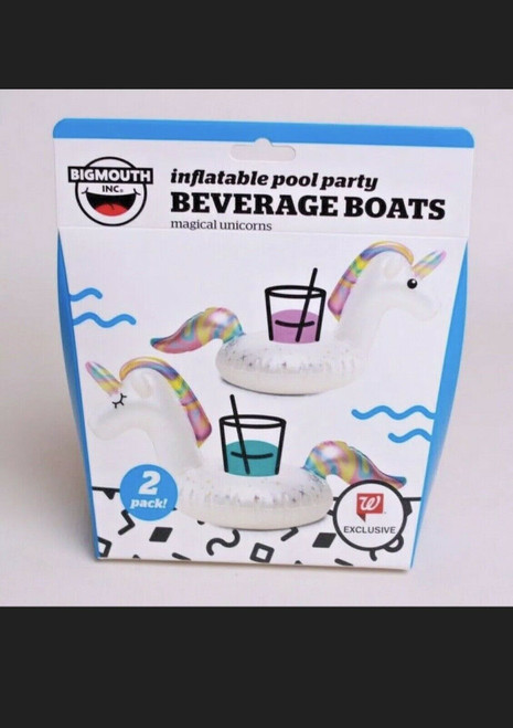 Big Mouth Pool Drink Floats Inflatable Beverage Boats Magical Unicorns 2 Pk