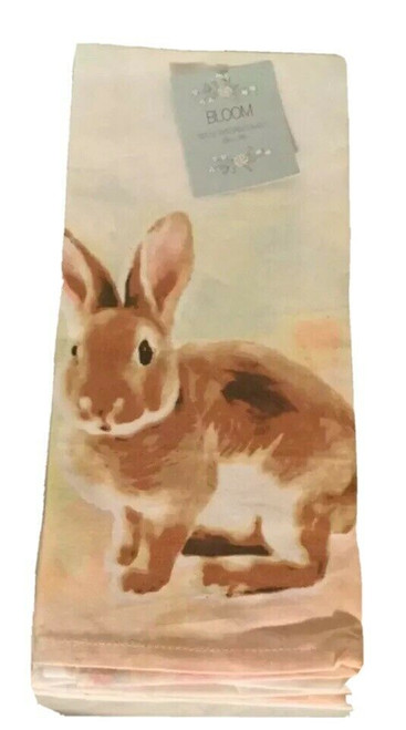 Bloom Bunny Set of 2 Kitchen Towels 18x 28 “