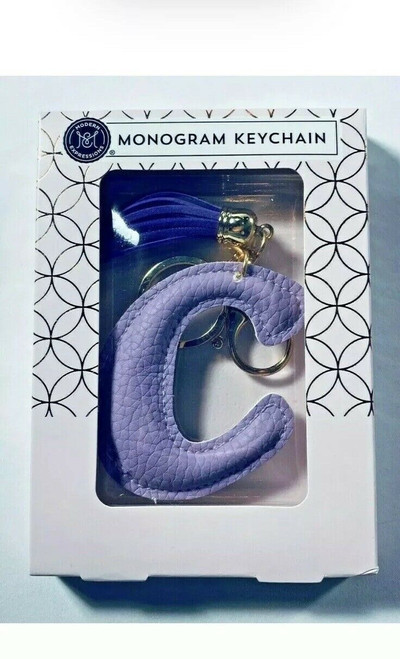 "C" Monogram Keychain with Tassel by Modern Expressions Purple