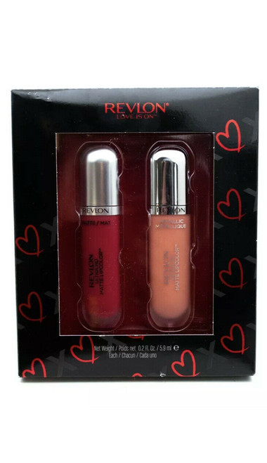 Revlon Holiday Kisses Ultra HD Matte Gift Set Passion Gleam 0.2 oz Lipstick