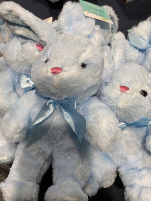 Light Blue W Glitter Plush Bunny Rabbit 10”