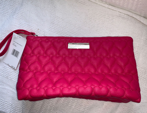 Betsey Johnson Quilted Pebble Wristlet Fuchsia Pink