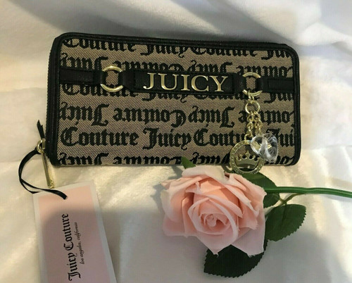 Sweet Surrender Large Beige Black Gothic Wallet Juicy Couture
